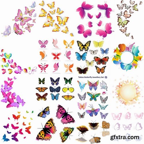 Different colorful vector butterflies from stock - 25 Eps