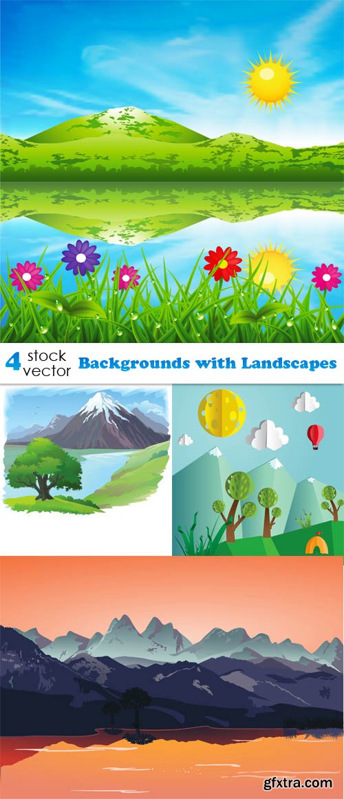 Vectors - Backgrounds with Landscapes