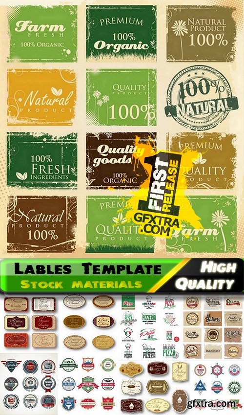 Lables Template design in Vector from Stock set #16 - 25 Eps
