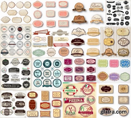 Lables Template design in Vector from Stock set #16 - 25 Eps
