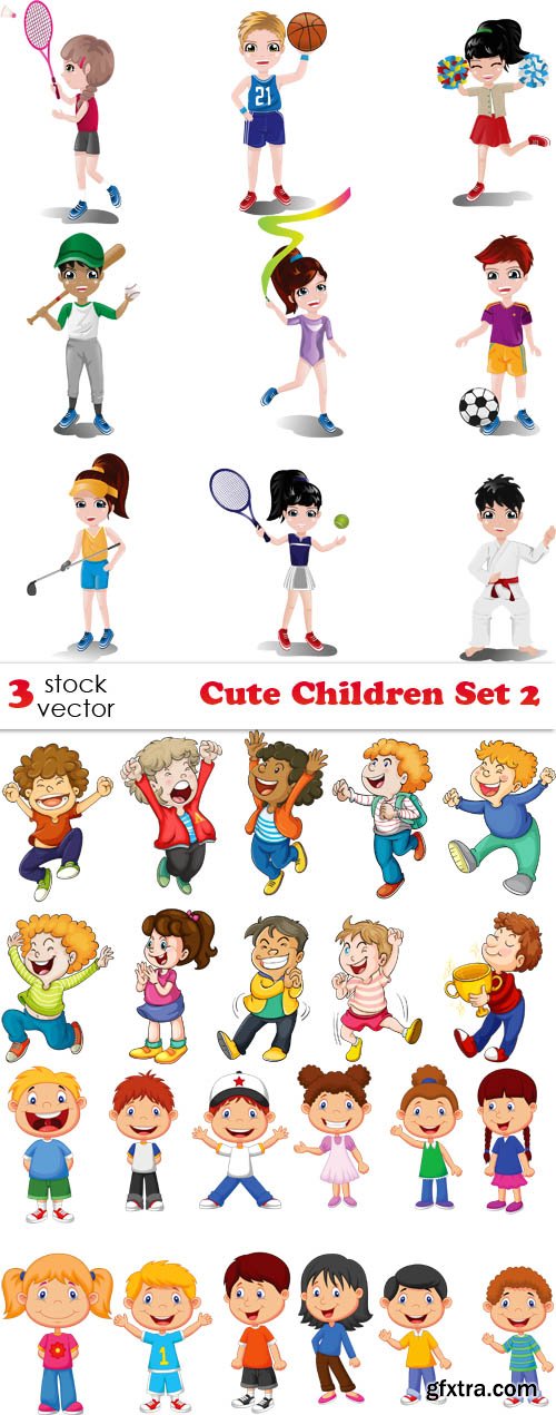 Vectors - Cute Children Set 2