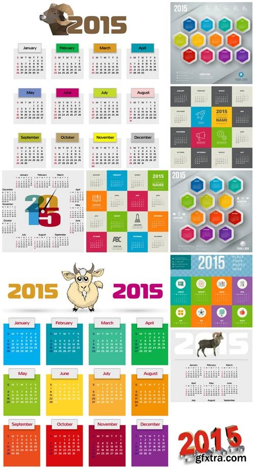 Calendar for 2015, vector #6 Calendar for 2015, vector #6