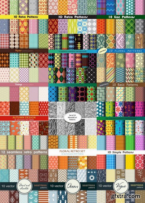 Abstract Seamless patterns in vector set from stock #18 - 25 Eps
