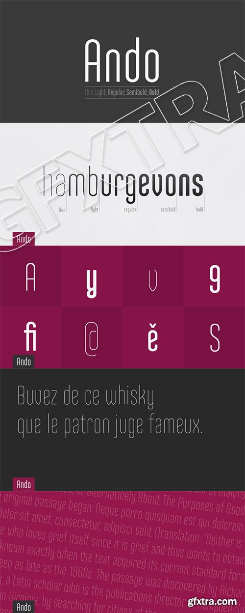 Ando Font Family 5xOTF $120