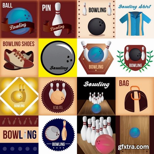 Collection of templates bowling 25 Eps