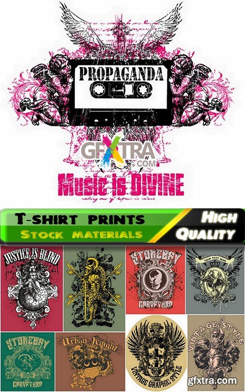 T-shirt prints design in vector from stock #9 - 25 Eps