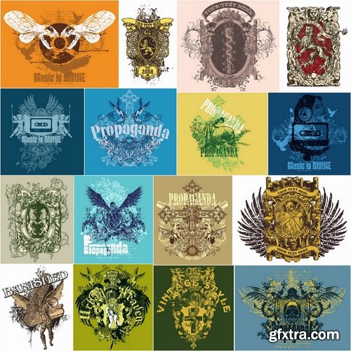 T-shirt prints design in vector from stock #9 - 25 Eps