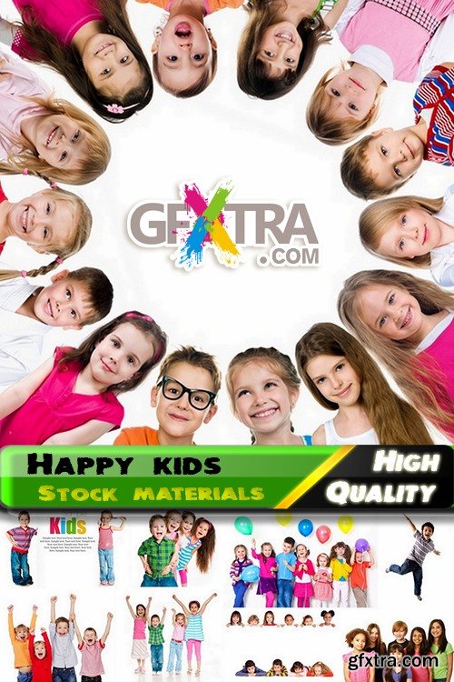 Happy kids on white background Stock images - 25 HQ Jpg