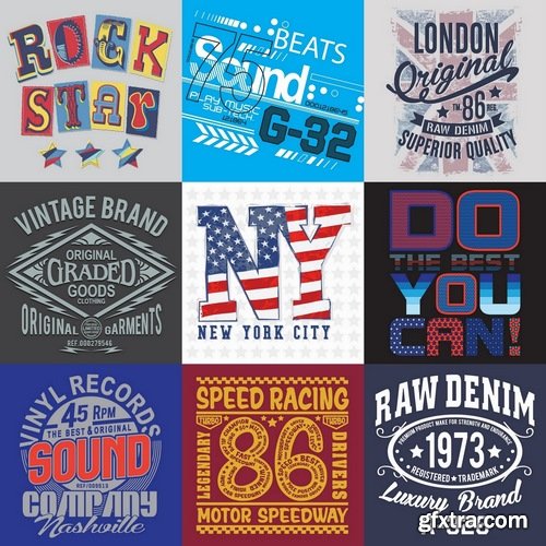 T-shirt prints design in vector from stock 10 25xEPS