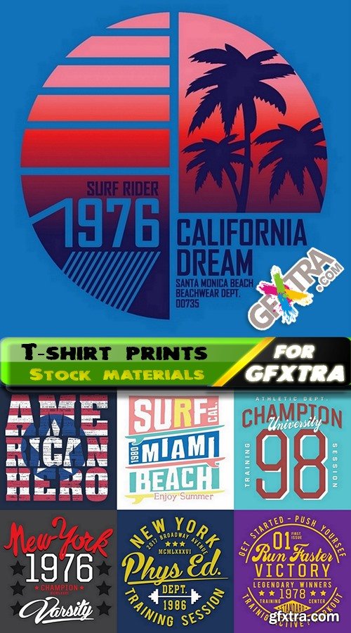 T-shirt prints design in vector from stock 10 25xEPS