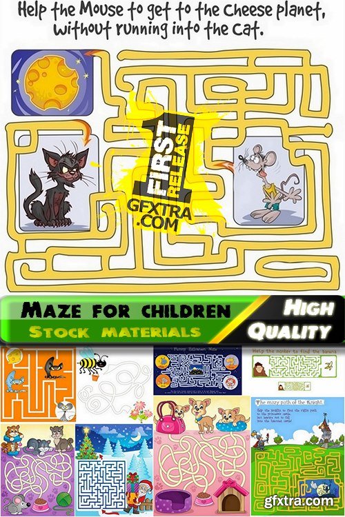 Maze for children in vector from stock - 25 Eps