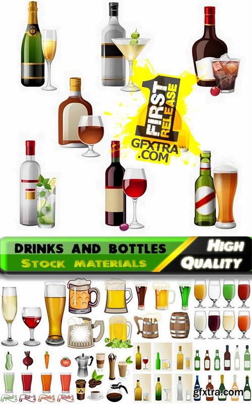 Different vector drinks and bottles from stock - 25 Eps