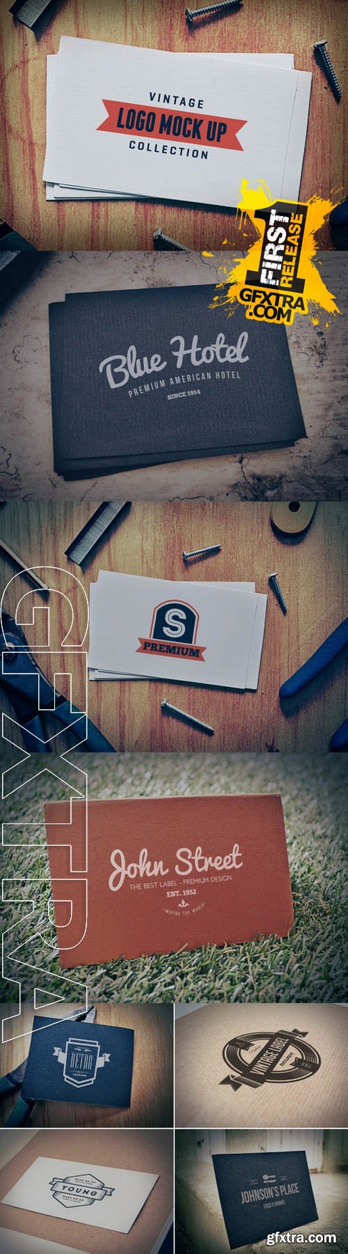 7 Vintage Logo Mock Up Templates - Creativemarket 68117