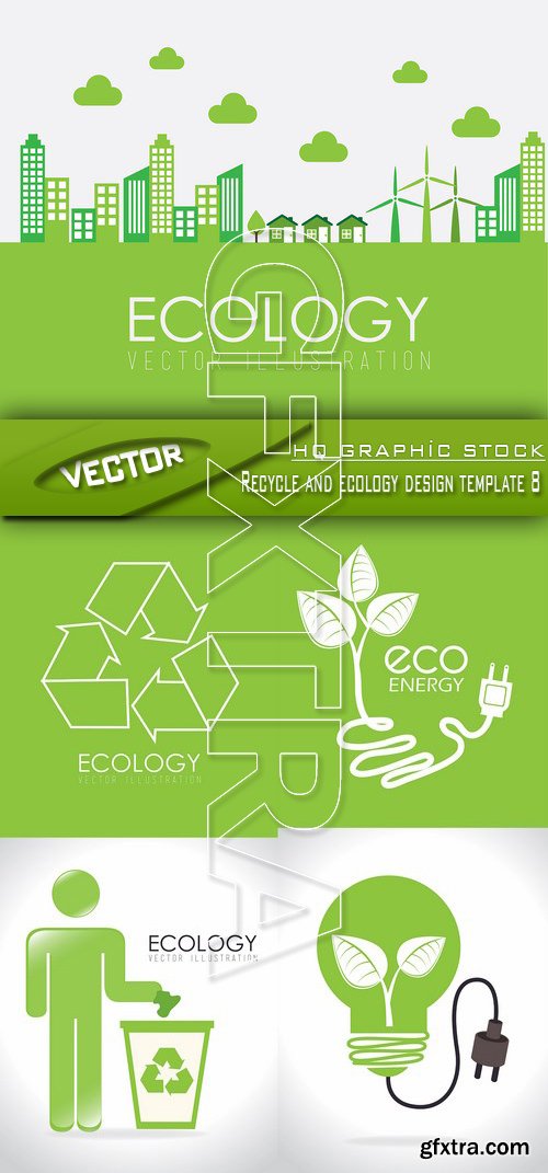 Stock Vector - Recycle and ecology design template 8