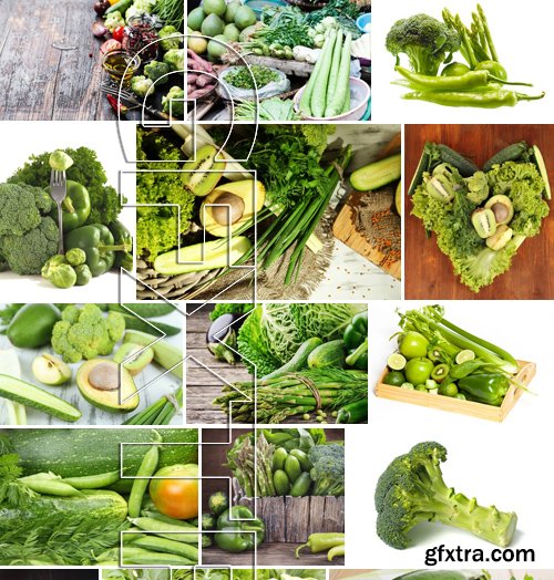 Stock Photos - Fresh green vegetables 2, 25xJPG
