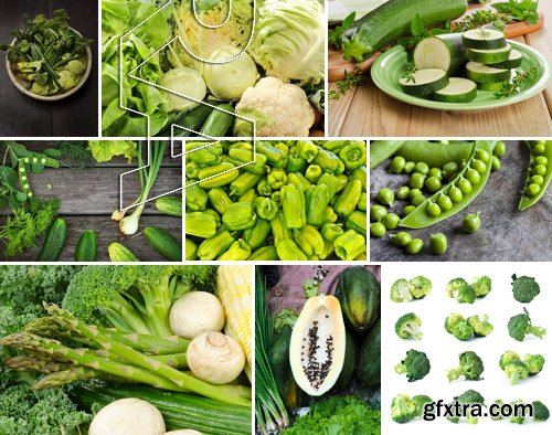 Stock Photos - Fresh green vegetables 2, 25xJPG