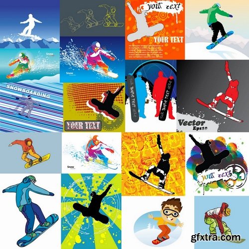 Collection of people snowboarding 25 Eps