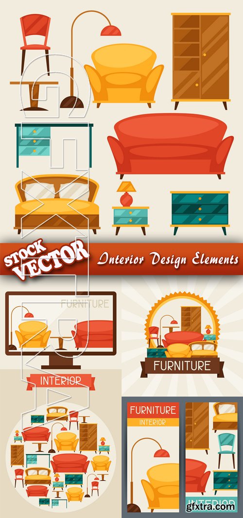 Stock Vector - Interior Design Elements