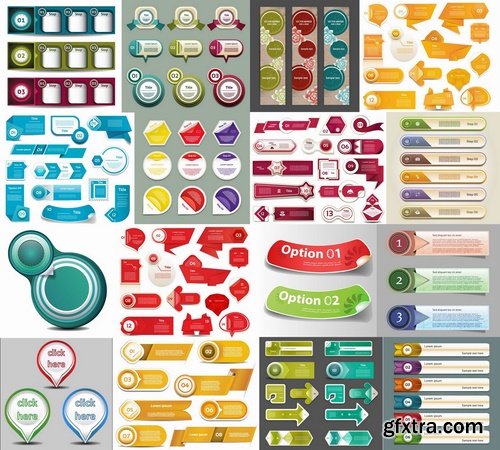 Infographic bubbles and banners in vector from stock - 25 Eps