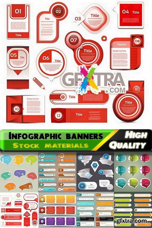 Infographic bubbles and banners in vector from stock - 25 Eps