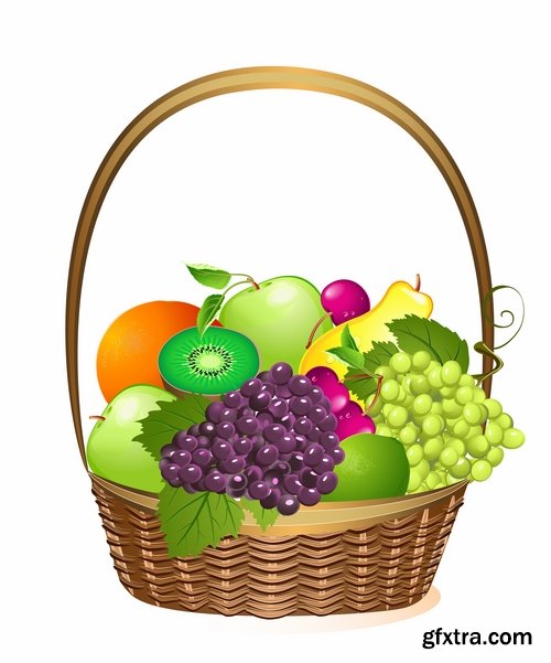 Vector fruits and vegetables from stock - 25 Eps