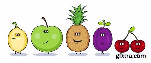 Vector fruits and vegetables from stock - 25 Eps