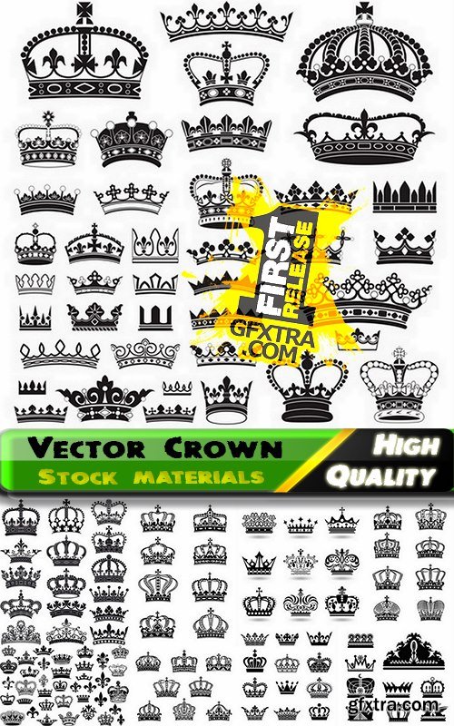 Crown and heraldic elements in vector from stock - 25 Eps