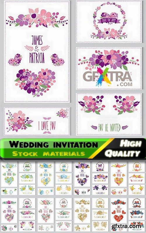 Template for Wedding invitation in vector from stock #2 - 25 Eps