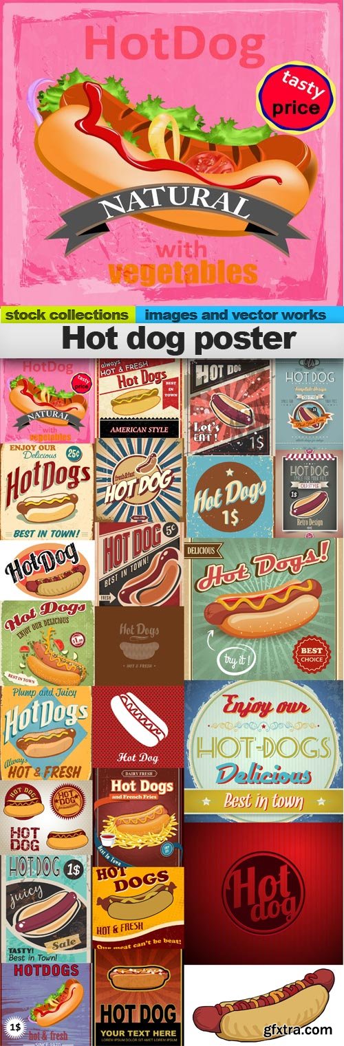 Hot dog poster,25 x EPS