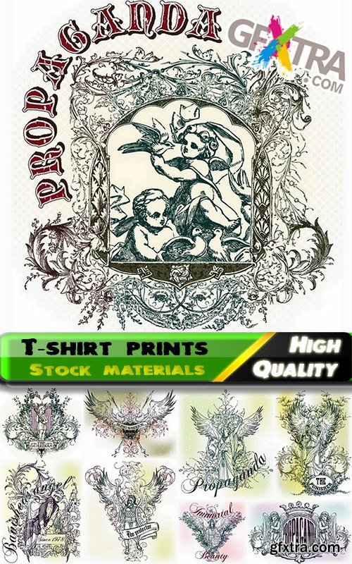 T-shirt prints design in vector from stock #11 - 25 Eps