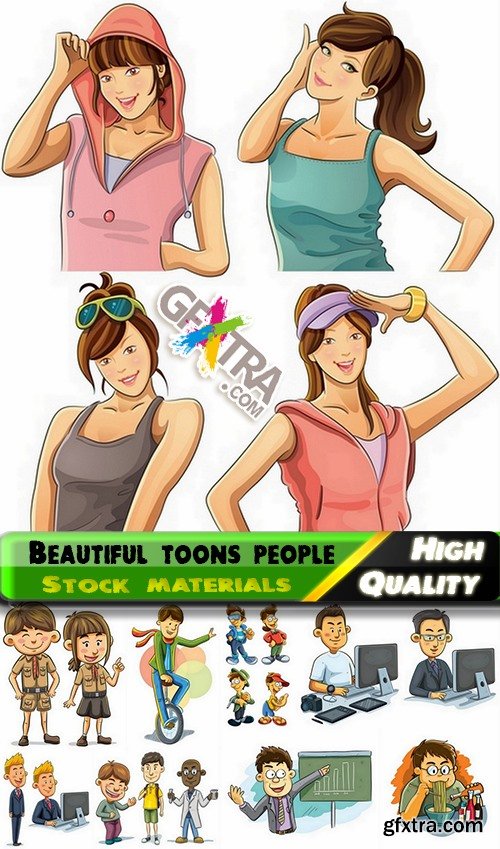Illustration of beautiful toons people in vector from stock - 25 Eps