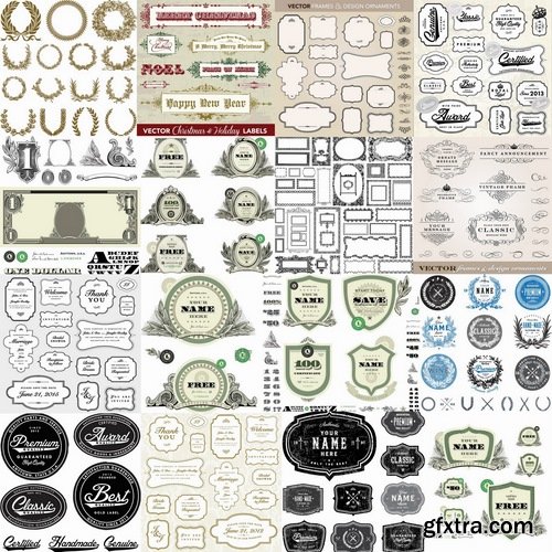 Grunge stamps and labels in vector from stock #4 - 25 Eps