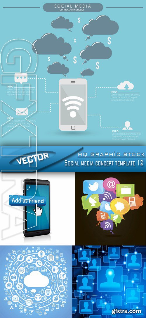 Stock Vector - Social media concept template 12