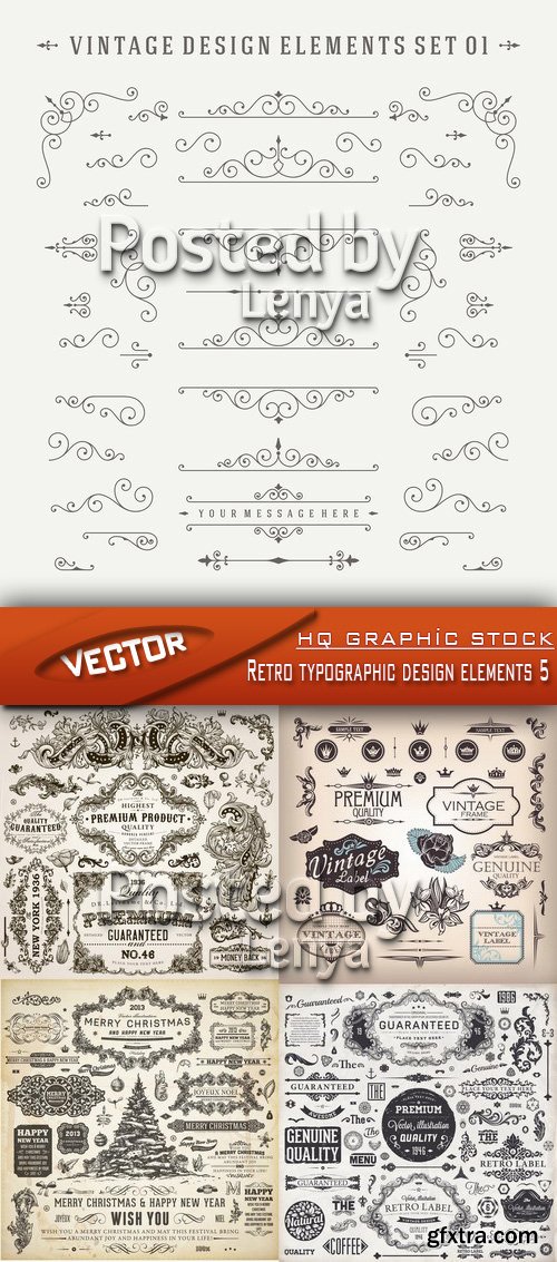 Stock Vector - Retro typographic design elements 5