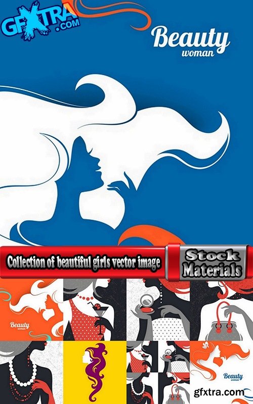 Collection of beautiful girls vector image 25 Eps