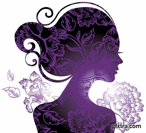 Collection of beautiful girls vector image 25 Eps