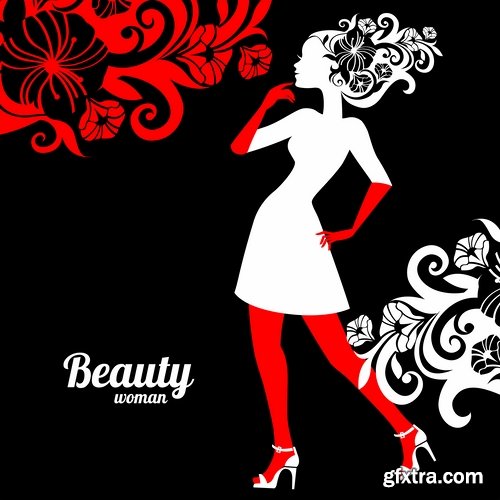 Collection of beautiful girls vector image 25 Eps