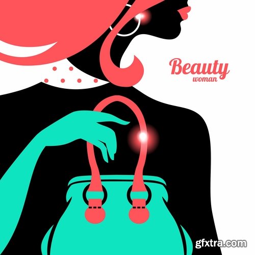 Collection of beautiful girls vector image 25 Eps