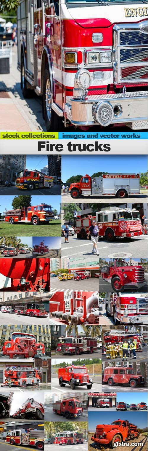 Fire trucks,25 x UHQ JPEG