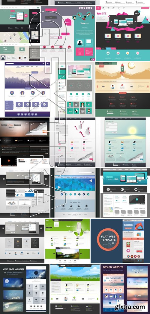 Stock Vectors - Website template 19, 25xEPS