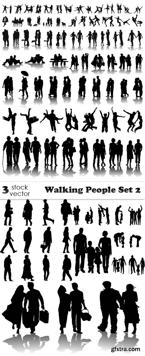 Vectors - Walking People Set 2