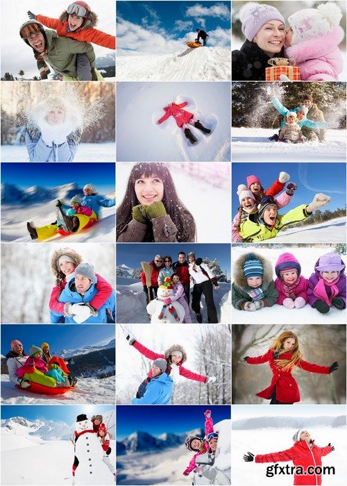 Winter fun and family vacation Stock images - 25 HQ Jpg