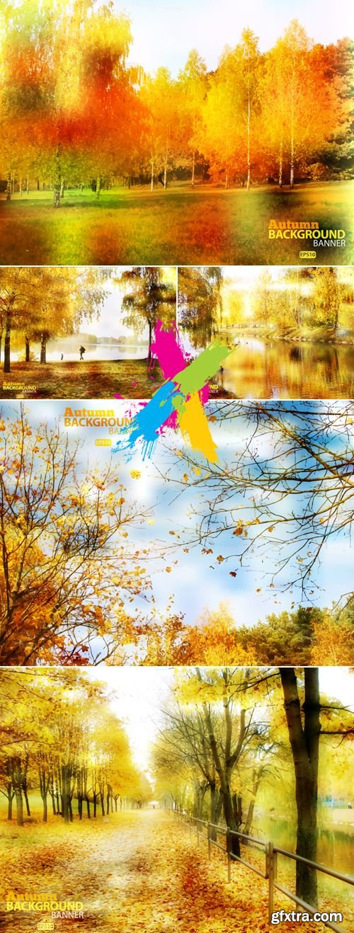 Autumn Nature Backgrounds Vector 2