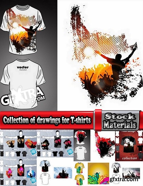 Collection of drawings for T-shirts #2-25 Eps