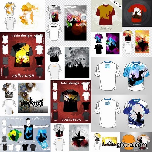 Collection of drawings for T-shirts #2-25 Eps