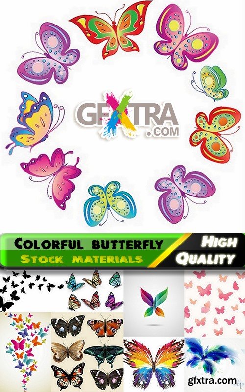 Colorful butterfly in vector from stock - 25 Eps
