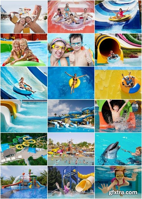 Children's entertainment in a water park Stock images - 25 HQ Jpg