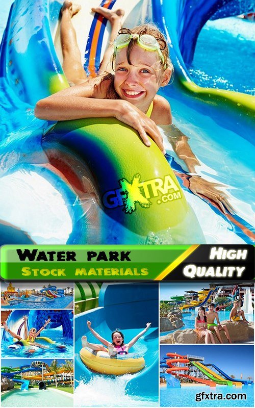 Children's entertainment in a water park Stock images - 25 HQ Jpg