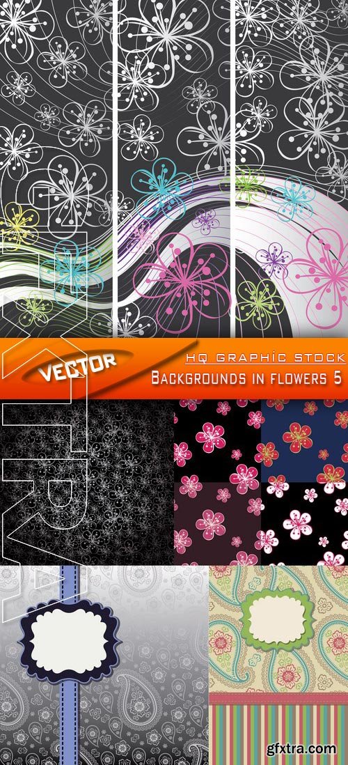 Stock Vector - Backgrounds in flowers 5