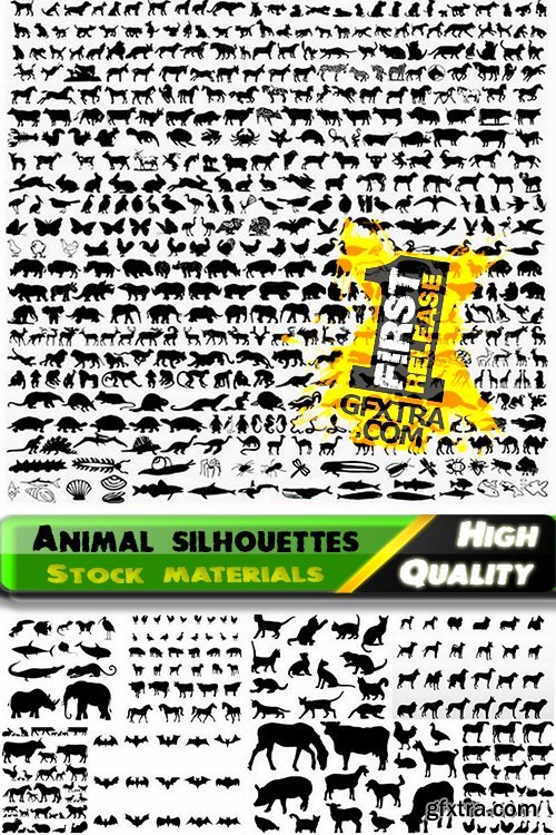 Animal silhouettes in vector from stock - 25 Eps